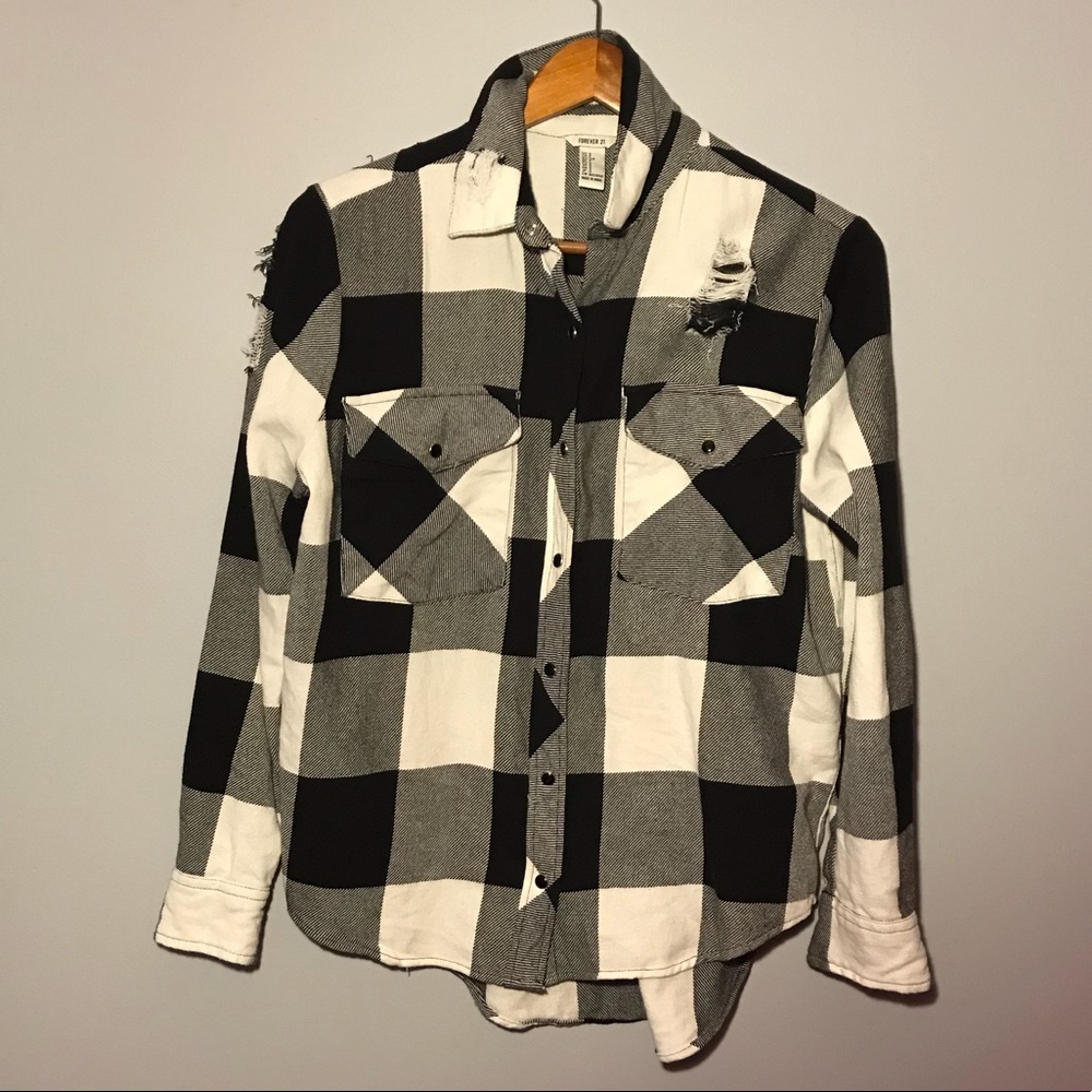 Women’s Forever 21 Distressed Flannel
